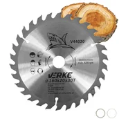 Tarcze do pił - Piła Tarcza Widiowa Do Cięcia Drewna 160X20 30 Zębów Verke V44020 + Redukcje - miniaturka - grafika 1