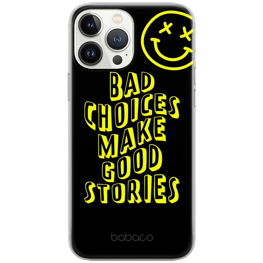 Etui do Apple IPHONE 14 PRO Bad choices 002 Babaco Nadruk pełny Czarny