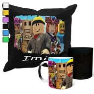 Gadżety dla niej i dla niego - ZESTAW KUBEK MAGICZNY ZMIENIAJĄCY KOLOR + POSZEWKA ROBLOX PREZENT + IMIĘ - miniaturka - grafika 1