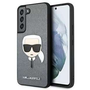 Karl Lagerfeld Etui HC Saffiano Ikonik Head Galaxy S22, srebrne KLHCS22SSAKHSL - Etui i futerały do telefonów - miniaturka - grafika 1