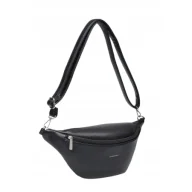 Torebki damskie - Czarna Torebka Saszetka Damska Nerka LUIGISANTO Przez Ramię Praktyczna - miniaturka - grafika 1