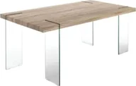 Stoły - DKD Home Decor Stoły do Jadalni DKD Home Decor Przezroczysty Jasnobrązowy Szkło Orzech Drewno MDF 180 x 90 x 76 cm - miniaturka - grafika 1