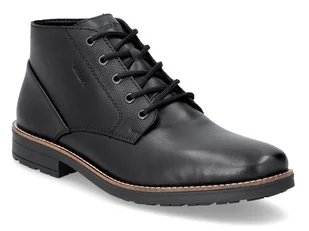 Buty męskie Rieker 33207 botki skórzane sznurowane czarne-46 - Botki męskie - miniaturka - grafika 1