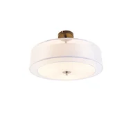 Oprawy, klosze i abażury - QAZQA Nowoczesna lampa sufitowa biała 50 cm 3-punktowa - Drum Duo - miniaturka - grafika 1