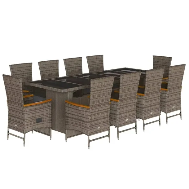 Zestaw mebli ogrodowych szary, stół 240x90x75 cm, fotel 58x62x108 cm