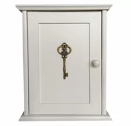 Szafki na klucze - Szafka na klucze biała złoty klucz - miniaturka - grafika 1
