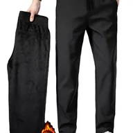 Inne - TEMU Męskie Dresy z Podszewką Polarową, Wodoodporne i Wiatroszczelne - Stylowe Spodnie z Sznurkiem w Pasie, Casualowe Spodnie Dresowe w Jednolitym - miniaturka - grafika 1