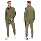 Dresy męskie - DRES UNDER ARMOUR MĘSKI SPORTOWY KOMPLET SPODNIE + BLUZA KHAKI r. S - miniaturka - grafika 1