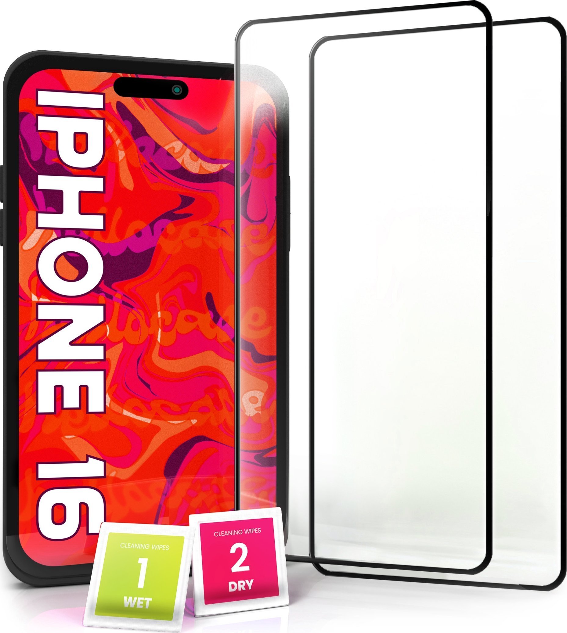 Hello Case 2-pak Szkło Hartowane do Apple iPhone 16 Ochronne Pełne Na cały ekran 5D 9H