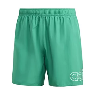 Kąpielówki męskie - adidas, Logo Clx, strój kąpielowy, zielony/biały, XL, męski - grafika 1
