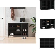 Szafki na buty - vidaXL Stojak na buty czarny 100x35x70 cm materiał drewnopochodny - Stojaki i szafki na buty - miniaturka - grafika 1