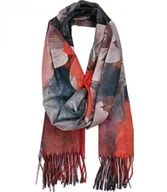 Apaszki i szaliki damskie - Szal szalik Chusta frędzle ciepły kwiaty miękki gładki 180x70 cm - miniaturka - grafika 1