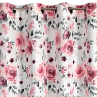 Zasłony - Zasłona EUROFIRANY Cecily 140 x 250 cm Biało-różowy - miniaturka - grafika 1