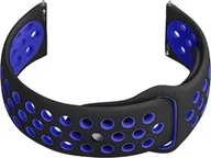 Akcesoria do smartwatchy - Pasek gumowy do smartwatch U11 - czarny/granat - 22mm - miniaturka - grafika 1