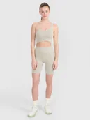 Spodenki damskie - 4F Legginsy kolarki bezszwowe treningowe damskie - beżowe M/L - miniaturka - grafika 1