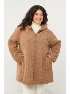 Kurtki damskie - Curvy Lady Kurtka przejściowa w kolorze jasnobrązowym - miniaturka - grafika 1