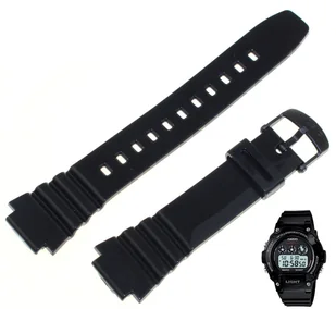 Pasek do zegarka Casio W-214HC czarny lakierowany 10409322 - Akcesoria do zegarków - miniaturka - grafika 1