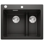 Zlewozmywaki - Blanco Zlew PLEON 6 Split Czarny lewa korek auto. InFino 525956 - miniaturka - grafika 1