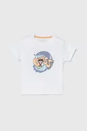 Koszulki dla chłopców - Guess t-shirt bawełniany niemowlęcy kolor biały z nadrukiem - miniaturka - grafika 1