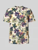 Koszulki męskie - T-shirt z prążkowanym, okrągłym dekoltem model ‘JEMO’ - miniaturka - grafika 1