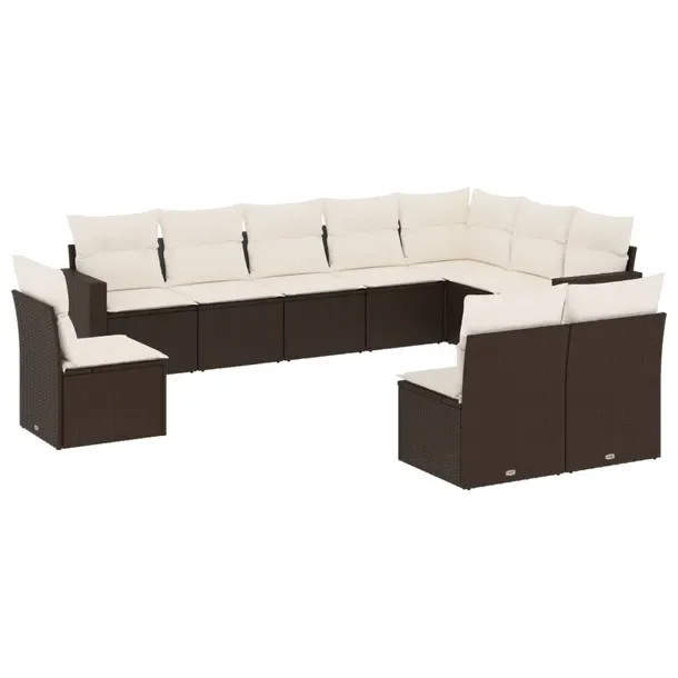 Zestaw wypoczynkowy rattan PE brązowy 65,5x62x69 cm