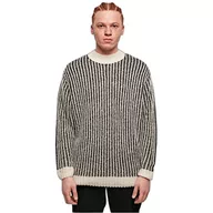 Bluzy męskie - Urban Classics Męska bluza oversized Two Tone Sweater, Whitesand/Black, XL - miniaturka - grafika 1