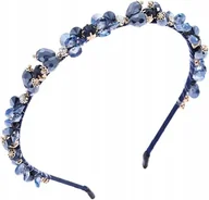 Ozdoby do włosów - IYOU opaska do włosów wianek niebieska ślub studniówka prezent - miniaturka - grafika 1