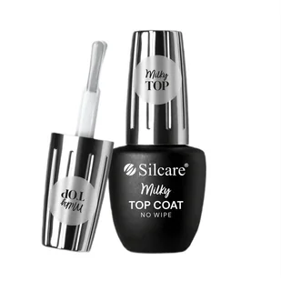 Silcare Top Coat Milky No Wipe top do lakierów hybrydowych 9ml - Lakiery do paznokci - miniaturka - grafika 1