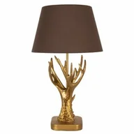 Lampy stojące - Złota Lampa Stołowa Rogi Jelenia Clayre & Eef - miniaturka - grafika 1