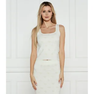 GUESS Top SARAH Slim Fit z dodatkiem wełny - Koszulki i topy damskie - miniaturka - grafika 1