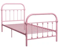 Łóżka - Różowe pojedyncze łóżko metalowe 90x200 cm A8-G96 - miniaturka - grafika 1