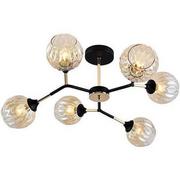 Lampy sufitowe - Czarno-złoty duży żyrandol w stylu glamour - A225-Pavi - miniaturka - grafika 1