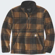 Bluzy męskie - Polar Carhartt Fleece Pullover BrownBlack Plaid - miniaturka - grafika 1