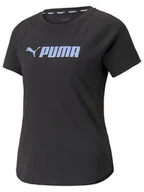 Koszulki sportowe damskie - Puma Koszulka sportowa "Fit Logo" w kolorze czarnym - miniaturka - grafika 1
