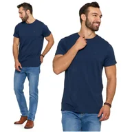 Koszulki męskie - T-SHIRT MĘSKI PREMIUM Koszulka Gładka Bluzka z delikatnym haftem MORAJ XXL - miniaturka - grafika 1