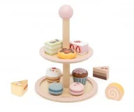 Zabawy w naśladowanie dorosłych - Viga 44284 PolarB Słodka Patera – Drewniane Makaroniki i Torciki - miniaturka - grafika 1