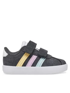 adidas Sneakersy VL Court 3.0 JH6308 Szary - Buty dla dziewczynek - miniaturka - grafika 1