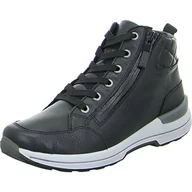 Botki damskie - ARA Damskie kozaki Nara botki z połączeniem skóry, eleganckie, klasyczne, uniwersalne, sznurowane, zamek błyskawiczny, skóra, czarny, 39 eu - miniaturka - grafika 1