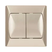 Wyłączniki światła i elektryczne - Ospel Łącznik podwójny schodowy AKCENT satynowy - miniaturka - grafika 1