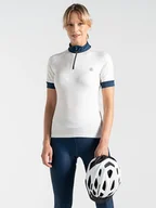 Koszulki sportowe damskie - Dare 2b Koszulka kolarska "Pedal ThroughIt II" w kolorze biało-granatowym - miniaturka - grafika 1