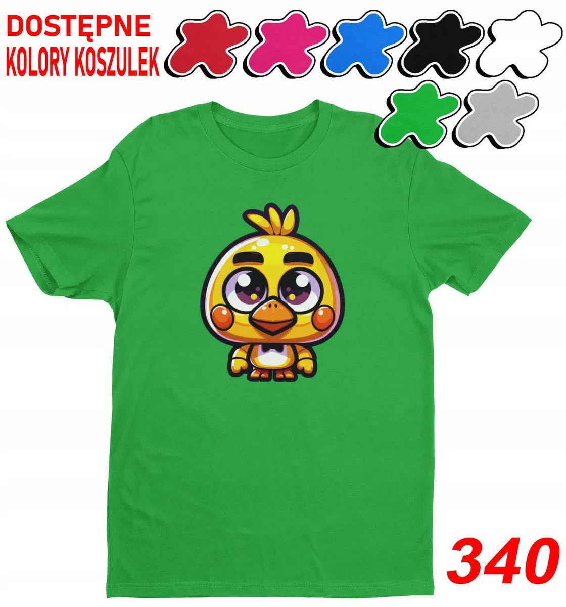 Dziecięca Koszulka T-Shirt Z Nadruki Wybór Duży Fnaf Postacie Gry-M134-140