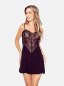 Bielizna nocna - Damska koszulka nocna elegancka czarna Eldar r.S - miniaturka - grafika 1