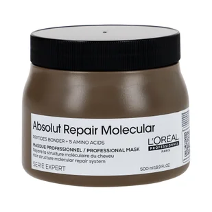 L'OREAL PROFESSIONNEL ABSOLUT REPAIR MOLECULAR Intensywnie regenerująca maska do włosów 500ml - Maski do włosów L'OREAL PROFESSIONNEL ABSOLUT REPAIR MOLECULAR Intensywnie regenerująca maska do włosów 500ml - Maski do włosów - miniaturka - grafika 1