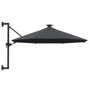 Parasole ogrodowe - Okrągły parasol ścienny z oświetleniem LED antracyt - Shade - miniaturka - grafika 1