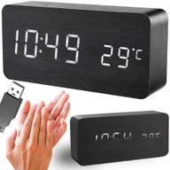 Zegary - Zegar cyfrowy elektroniczny BUDZIK termometr Z CZUJNIKIEM dźwięku i światła CYP-010 - miniaturka - grafika 1