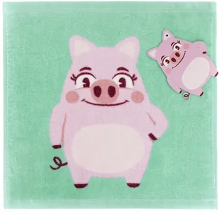 RĘCZNIK ręczniczek do rąk ŚWINIA 30x30 cm z zawieszką - Okrycia kąpielowe dla dzieci - miniaturka - grafika 1