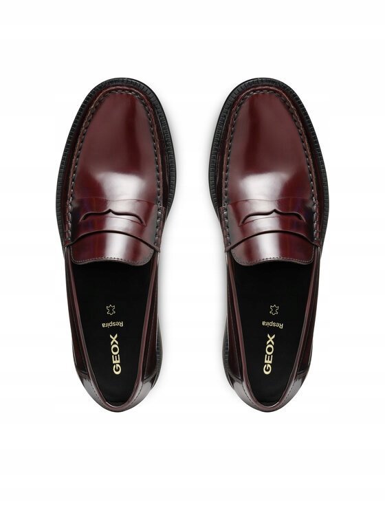 GEOX MOKASYNY MĘSKIE BRĄZOWE ELEGANCKIE WSUWANE ZE SKÓRĄ 40 JWB