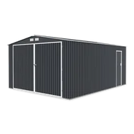 Garaże i wiaty - Garaż blaszany KINGSTON 380x480cm Cold Grey, metalowy, wentylowany, przestronny schowek na samochód, narzędzia i sprzęt ogrodowy Hardmaister - miniaturka - grafika 1