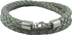 König Design skórzany naszyjnik skórzany pasek skórzana bransoletka 3 mm męski naszyjnik 17 cm - 100 cm pleciony, długość: 25 centymetrów, kolor: szary - Naszyjniki męskie - miniaturka - grafika 1