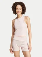 Koszulki i topy damskie - adidas Top Lounge IY6735 Różowy Slim Fit - miniaturka - grafika 1